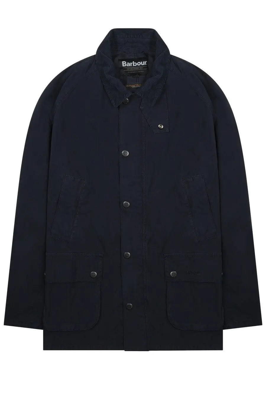 Barbour men’s giacca ashby casual blue dark navy jacket with classic collar button closures and two large patch pockets