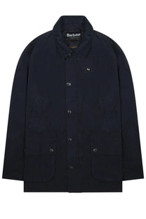 Barbour men’s giacca ashby casual blue dark navy jacket with classic collar button closures and two large patch pockets