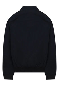 Barbour men’s giacca royston blue black bomber jacket with ribbed cuffs hem classic collar and smooth fabric