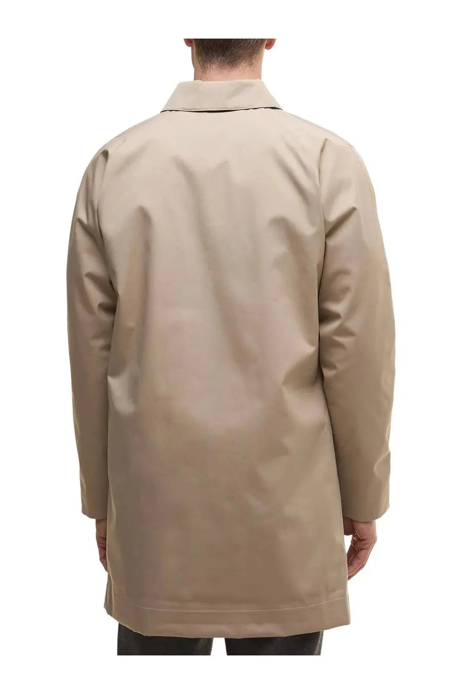 Barbour men’s jacket Lorden beige trench coat with classic collar and straight hem in durable material