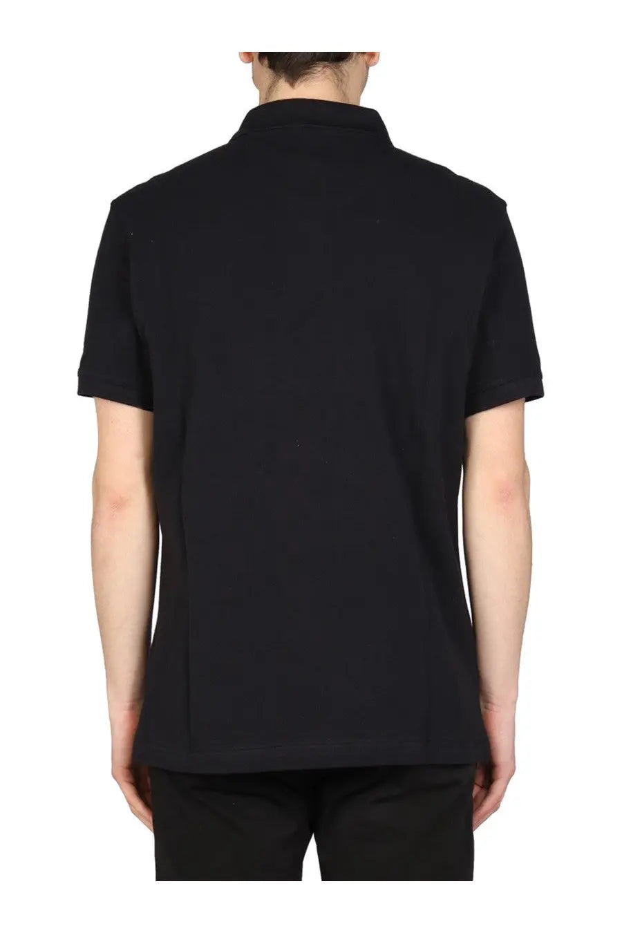 Barbour men’s regular fit black polo shirt with short sleeves classic collar solid color design