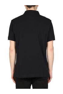 Barbour men’s regular fit black polo shirt with short sleeves classic collar solid color design