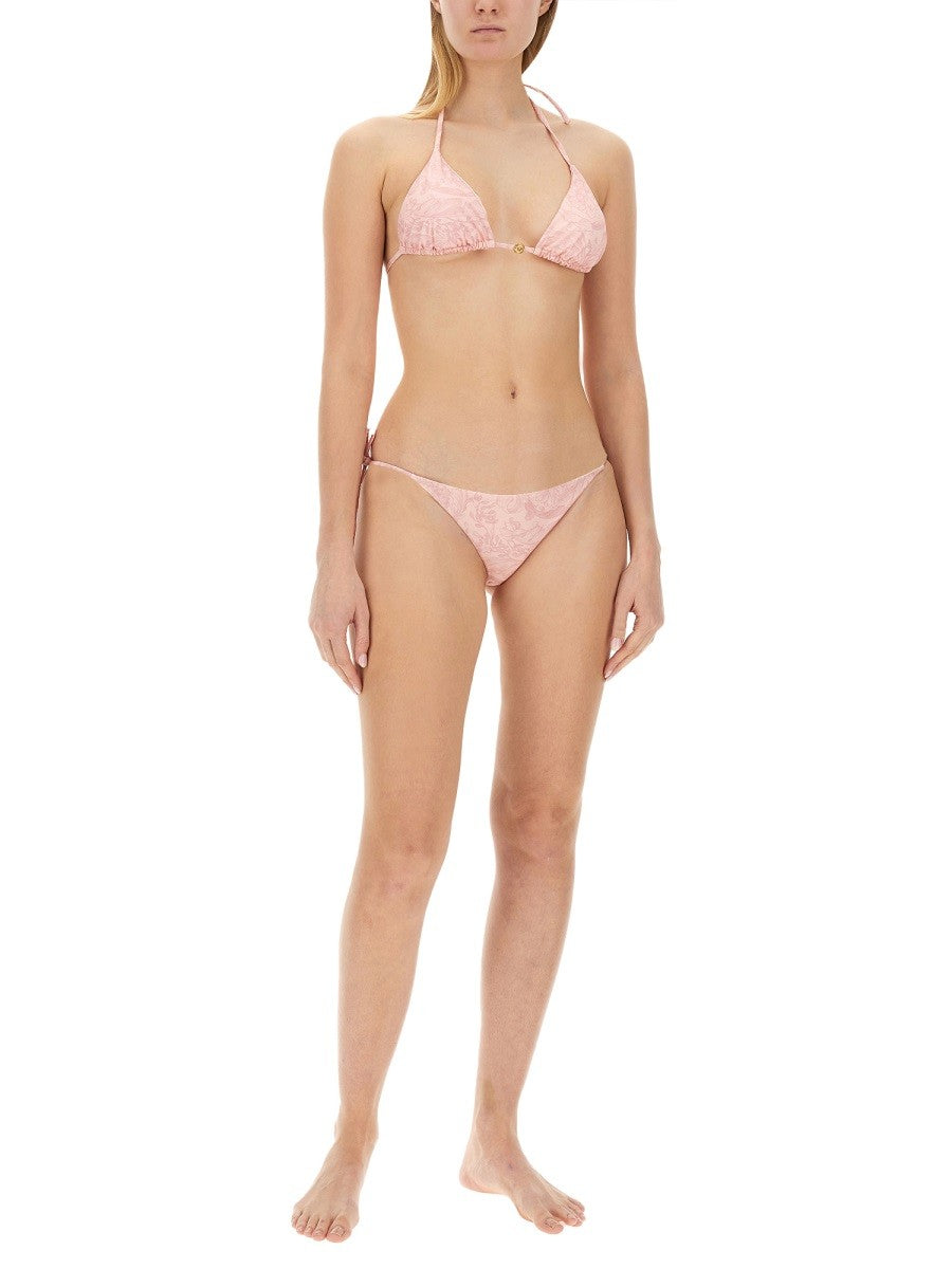 Versace Women's Baroque Print Bikini Bottom Blue, view 2