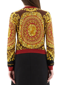 Versace Women's Baroque Silk Knit Cardigan Red