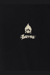 Barrow men’s black cotton tank top with cream flame skull logo and stylized borrow lettering on front