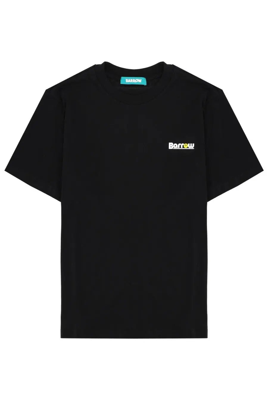 Barrow unisex black short-sleeved t-shirt with small white and green borrow logo on the chest