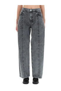 Baum und pferdgarten women’s jeans nara black high-waisted wide-leg denim jeans in faded gray wash with five pockets