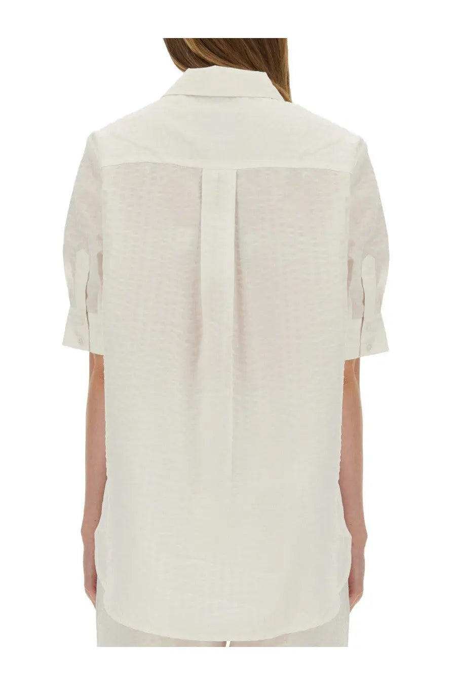 Baum und pferdgarten women’s shirt majken white crisp white linen with relaxed fit and rolled-up sleeves