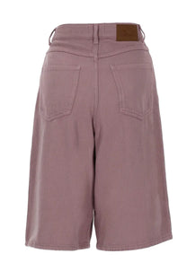 Baum und Pferdgarten women’s high waist lavender denim shorts with back pockets shown from the back side