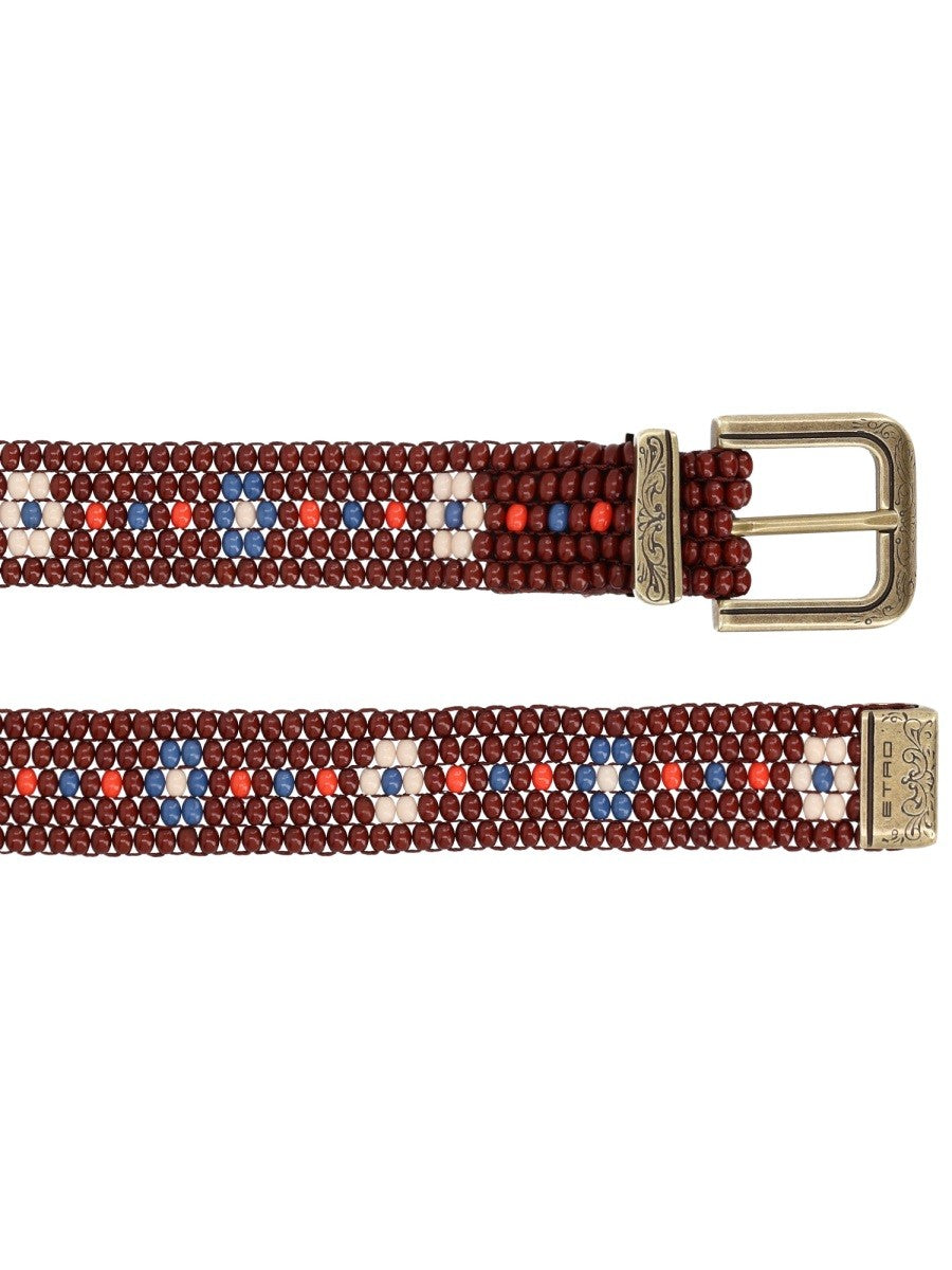 ETRO Women's Beaded Belt Red