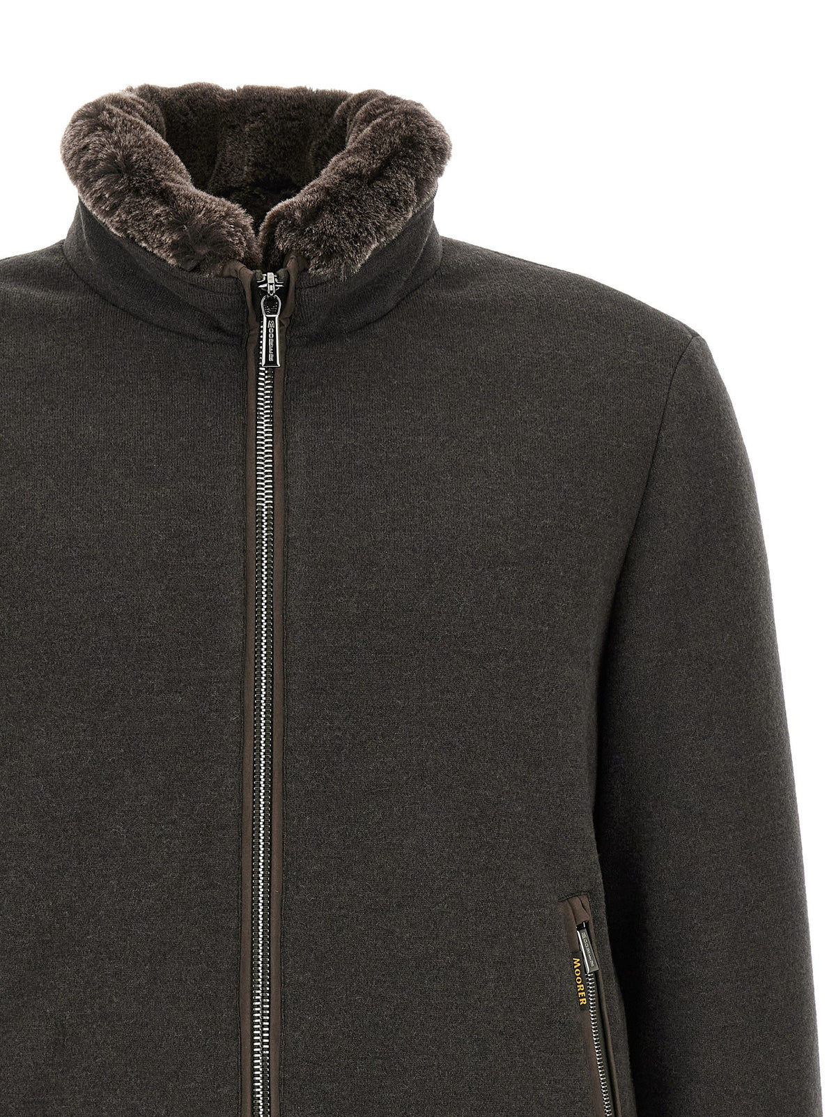 MooRER Men's Bellati Mrw Wool and Cashmere Jacket Brown