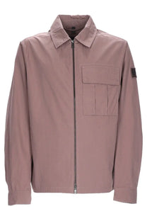 Belstaff men’s giacca overshirt cargo beige in sleek dusty rose with matte finish and subtle stitching details