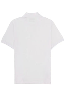 Belstaff men’s white polo shirt with short sleeves classic collar and subtle textured fabric design