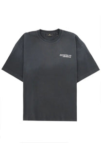 Belstaff men’s con black dark gray oversized t-shirt with subtle white graphic print on the left chest