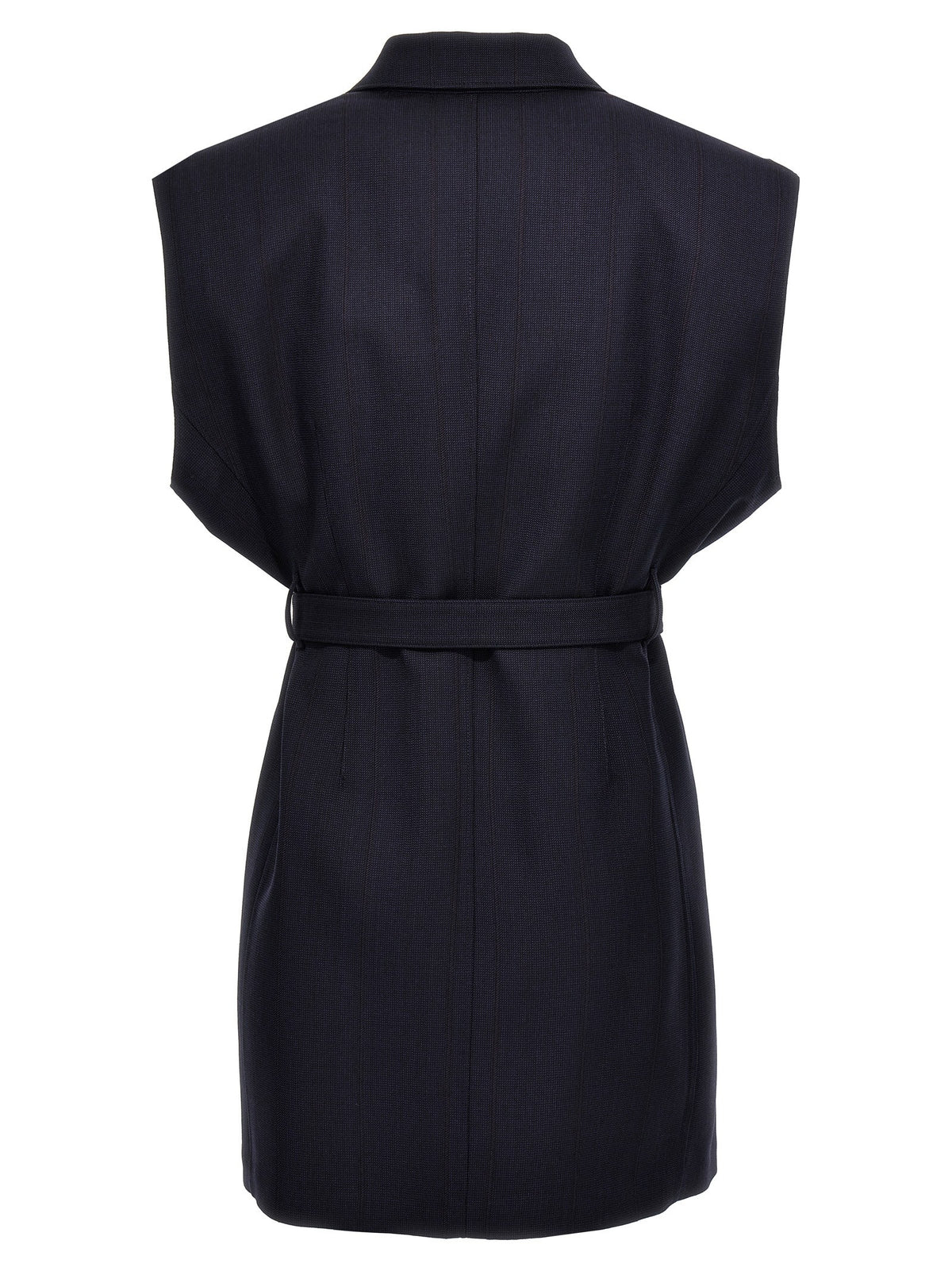 PRADA Belt Wool Vest Blue
