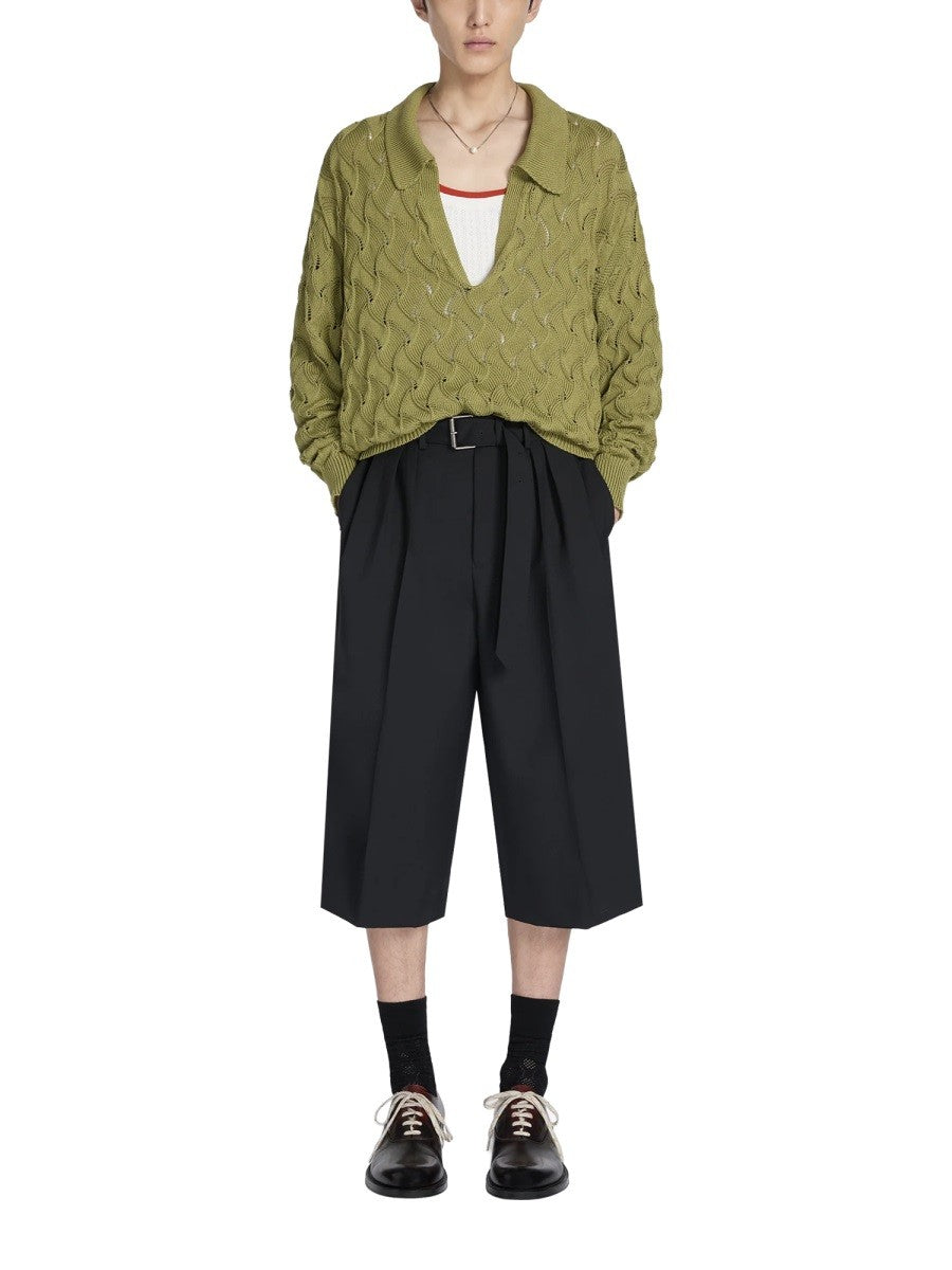 Dries Van Noten Men's Belted Pants Black
