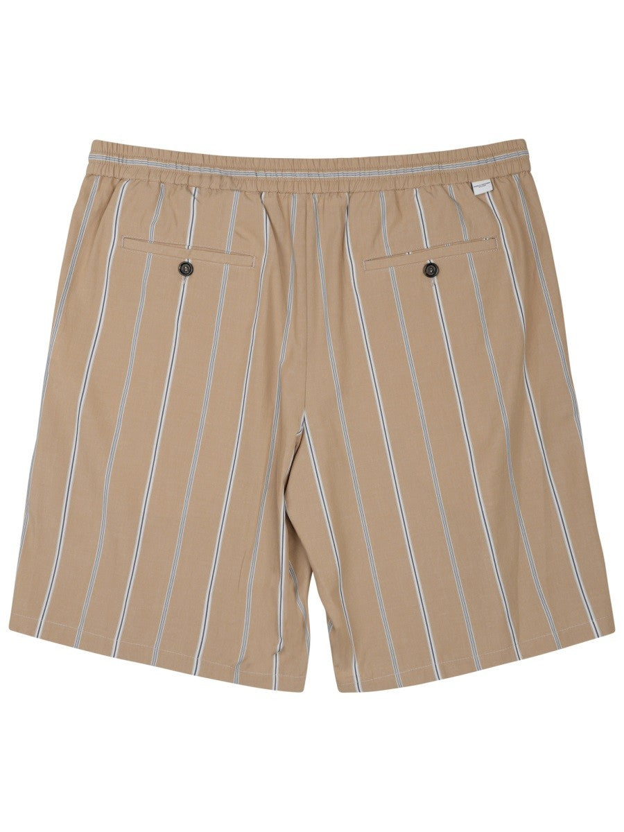 Paolo Pecora Milano Men's Bermuda Con Cintura Elastica in Cotone Beige