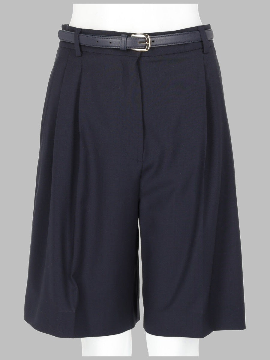 Max Mara Studio Women's Bermuda in Tela DI Lana Blue