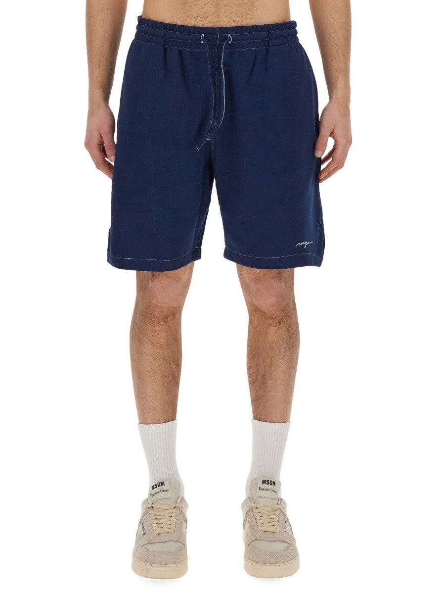 MSGM Men's Bermuda Shorts Blue