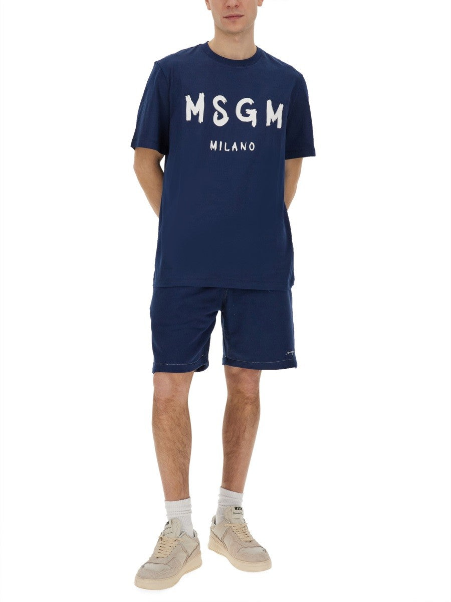 MSGM Men's Bermuda Shorts Blue