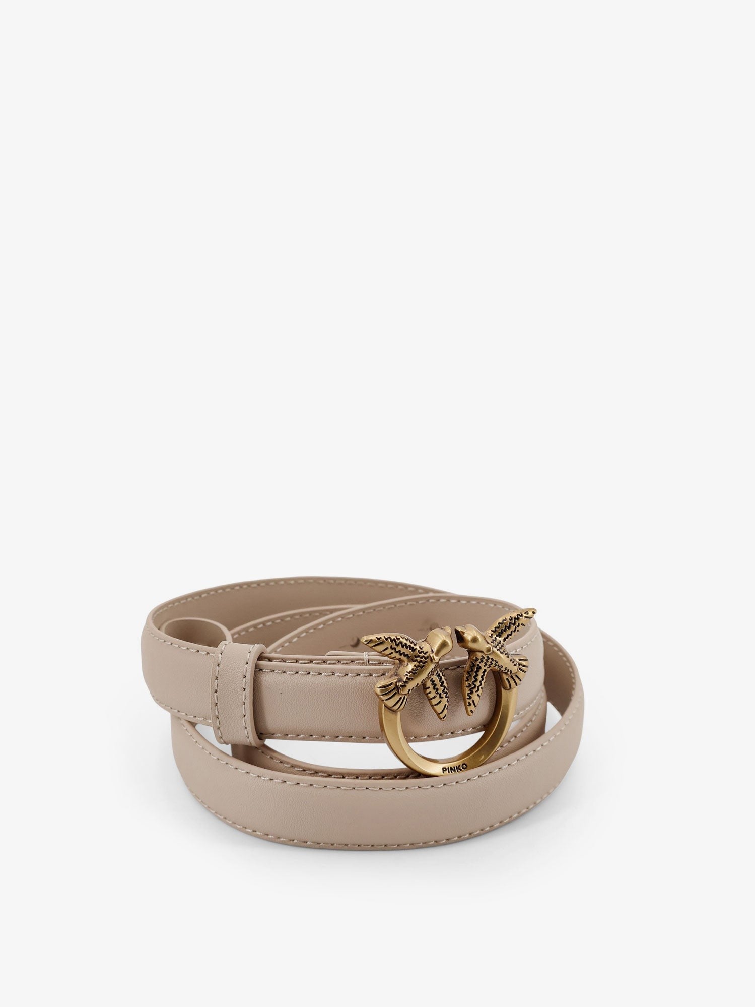 Pinko Women's Berry Leather Belt Beige