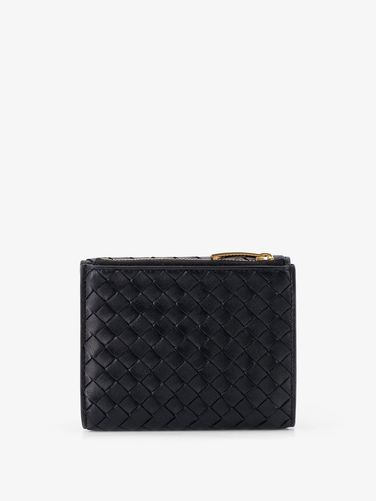 Bottega Veneta Women's Bi Fold Intrecciato Wallet Black