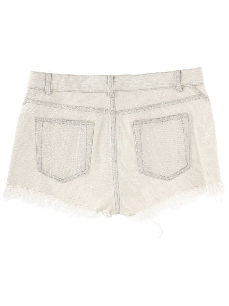 Rick Owens Women's Bias Cutoffs Shorts White