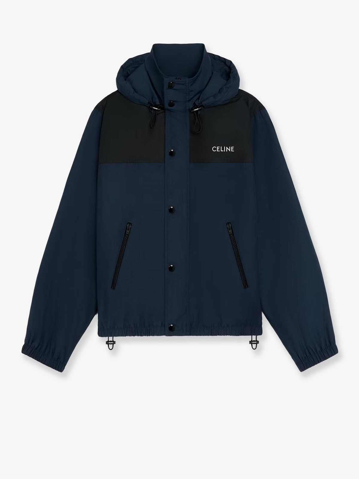 Celine Men's Bicolor Nylon Jacket Blue