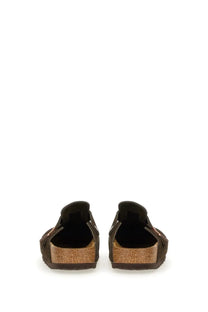 Birkenstock unisex sabot Boston black leather clogs with natural cork footbed for comfortable everyday wear