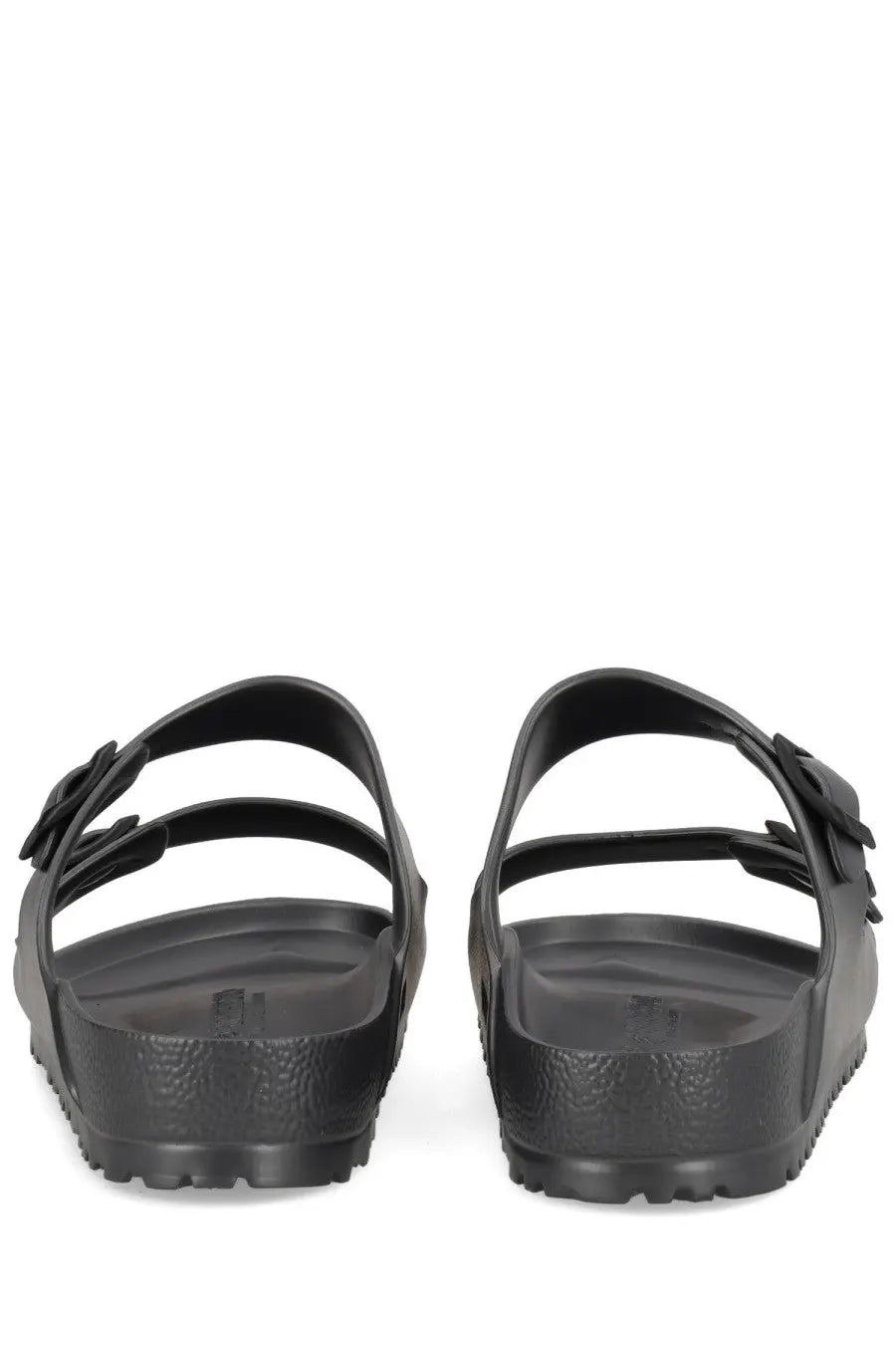 Birkenstock unisex sandal arizona grey with classic two-strap design and textured black rubber sole