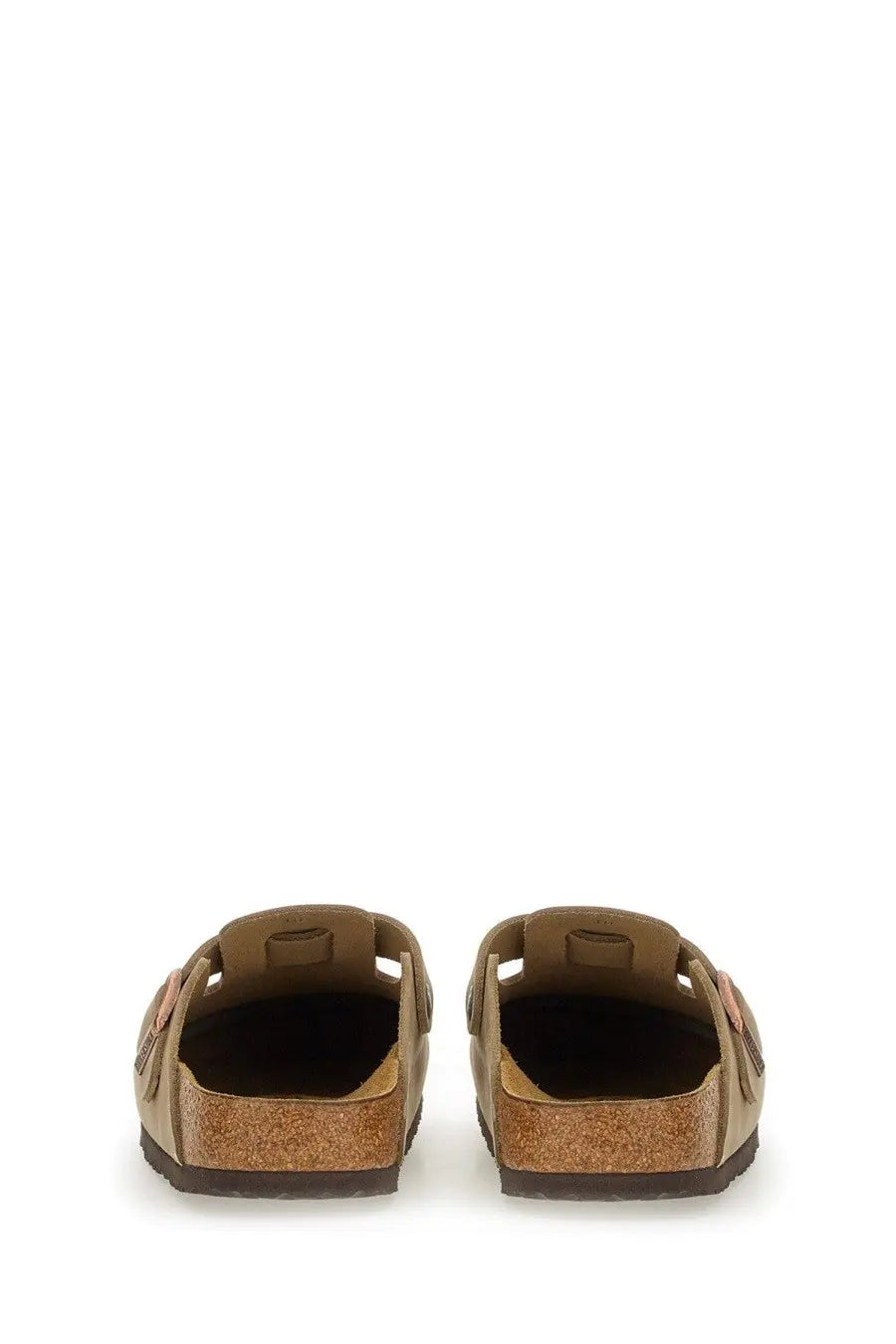 Birkenstock unisex sandal Boston brown tan leather clogs with cork footbed and contrasting pink stitching