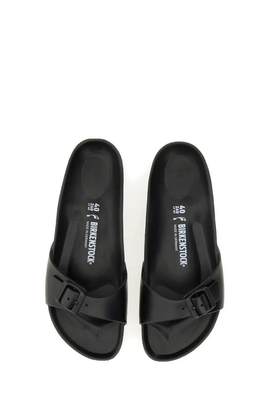 Birkenstock unisex sandal madrid black featuring classic black leather straps with adjustable buckle design