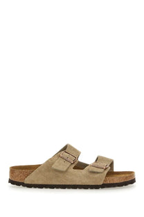 Birkenstock unisex sandalo arizona beige suede sandals with two adjustable straps and cork footbed