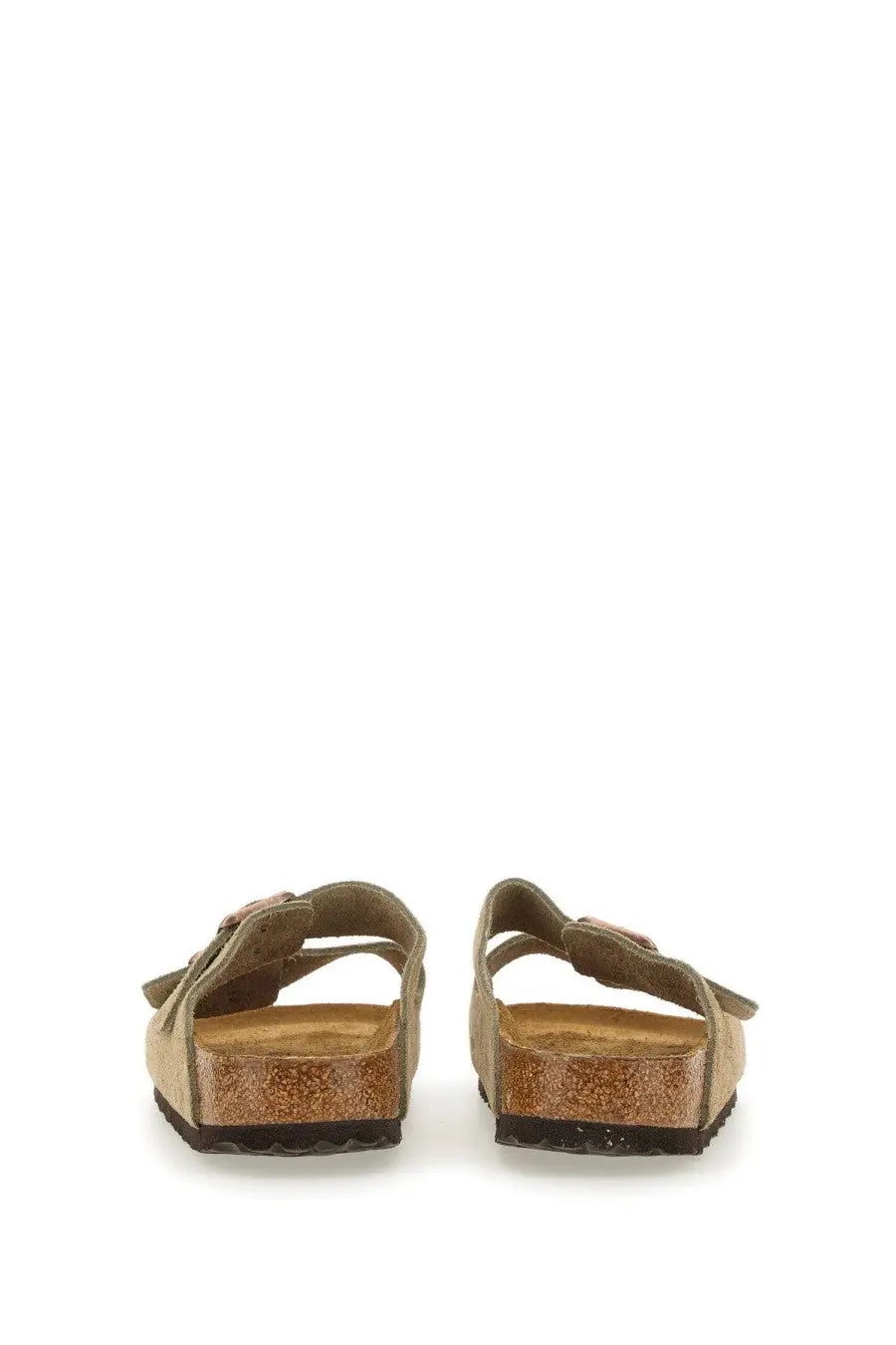 Birkenstock unisex sandalo arizona beige tan suede sandals with cork footbed and black rubber sole