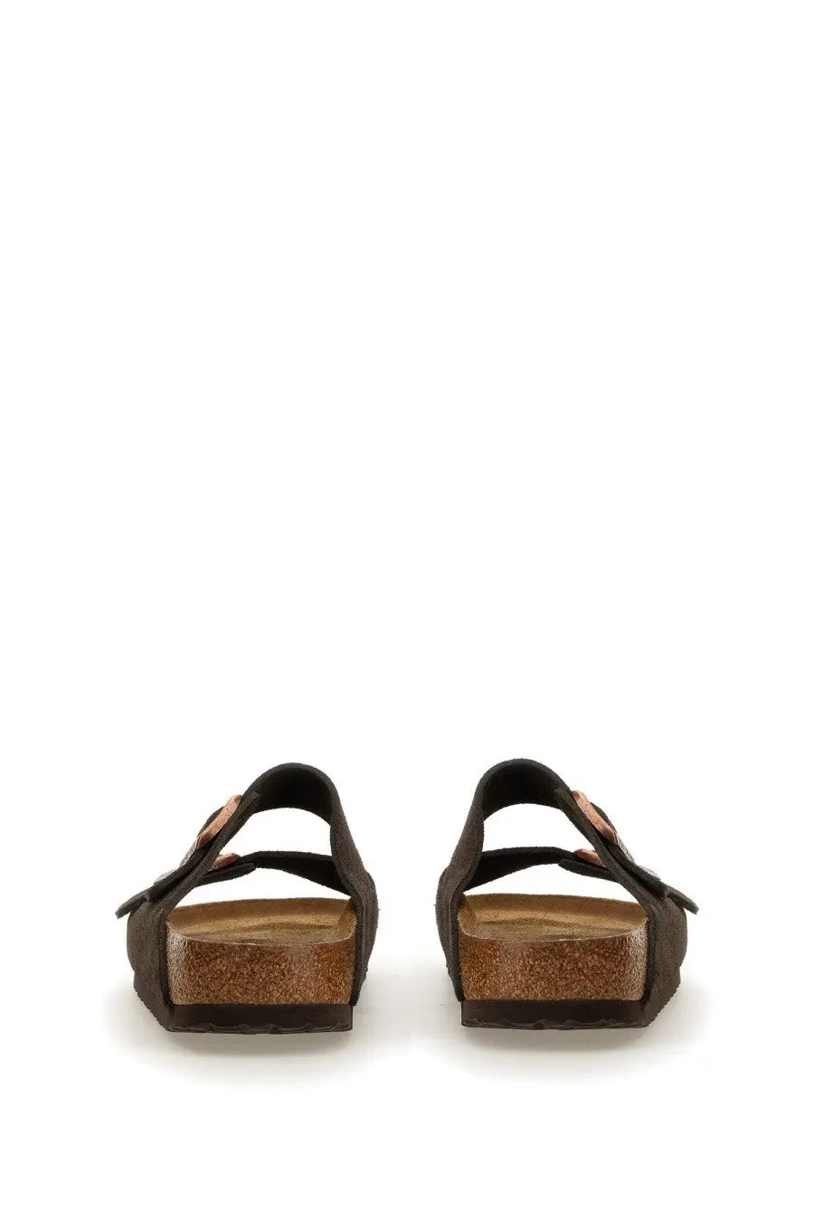 Birkenstock unisex sandalo arizona brown black leather sandals with copper buckle details and cork footbed