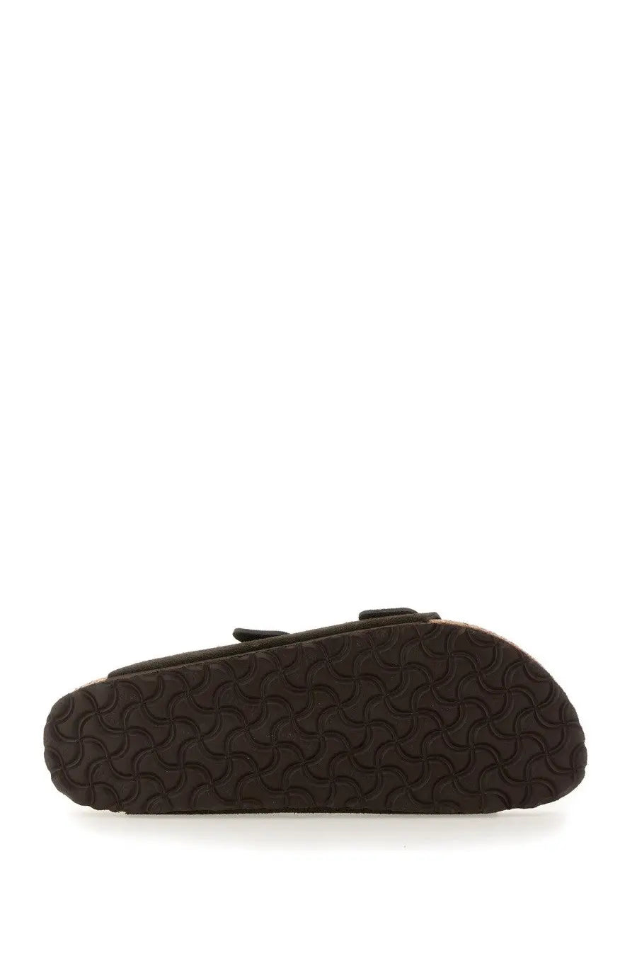 Birkenstock unisex sandalo arizona brown dark brown leather sandal with textured rubber sole front view
