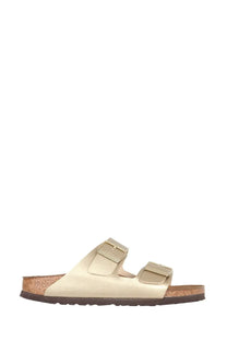Beige birkenstock unisex sandalo arizona gold sandal with two adjustable straps and cork footbed