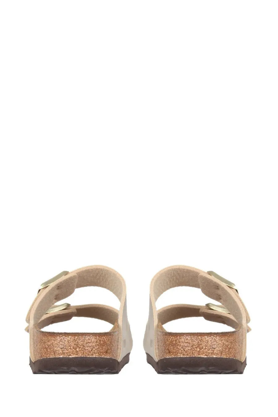 Beige birkenstock unisex sandalo arizona gold sandals with gold-toned buckles and cork footbed