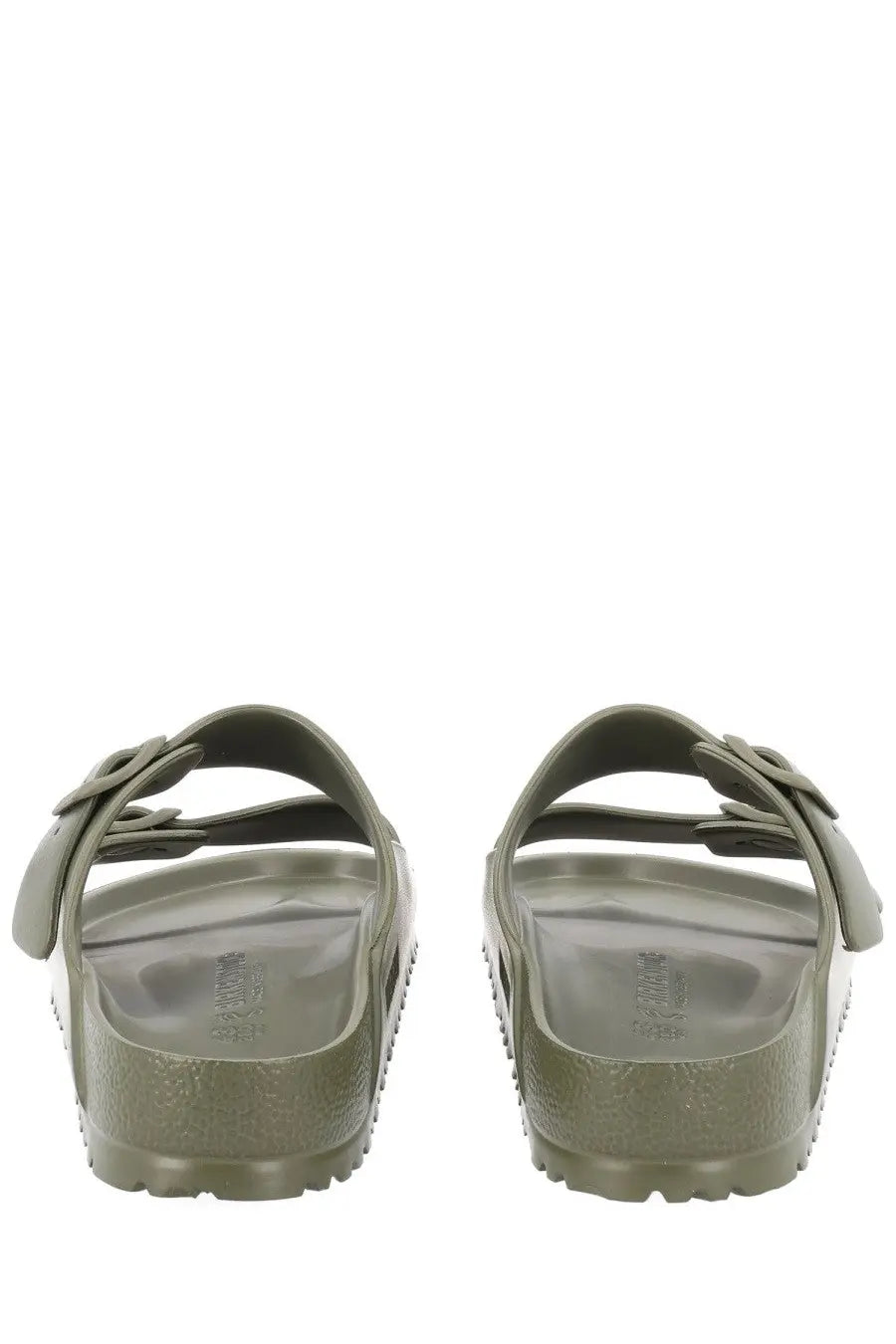 Birkenstock unisex sandalo arizona green olive green rubber sandals with classic two-strap design and textured soles