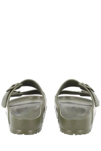 Birkenstock unisex sandalo arizona green olive green rubber sandals with classic two-strap design and textured soles