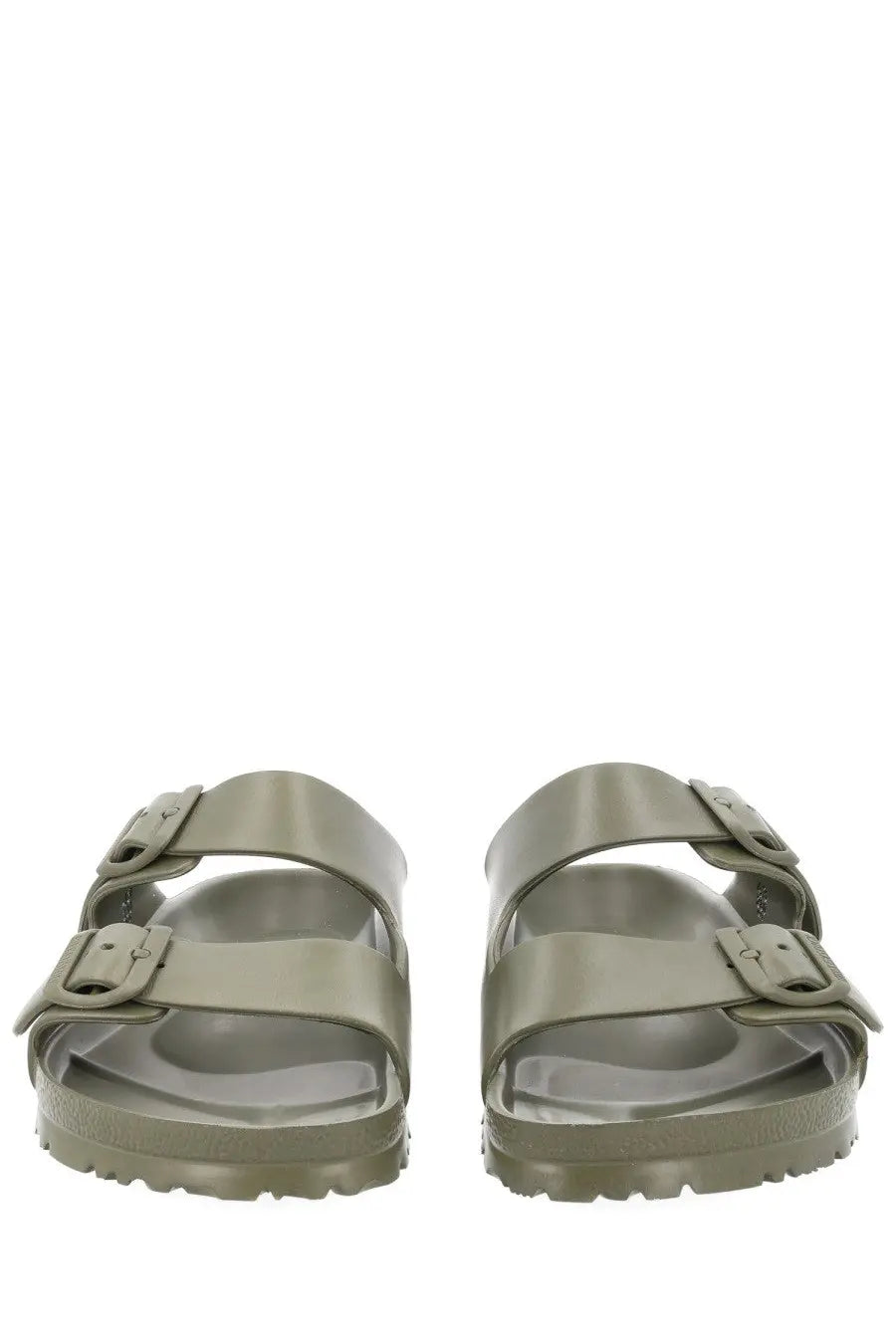 Olive green birkenstock unisex sandalo arizona rubber sandals with two adjustable straps and buckle closures