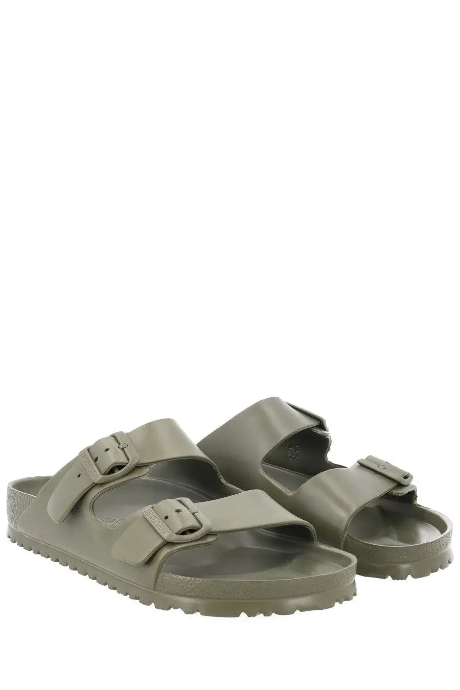 Olive green birkenstock unisex sandalo arizona rubber sandals with two adjustable straps and textured sole