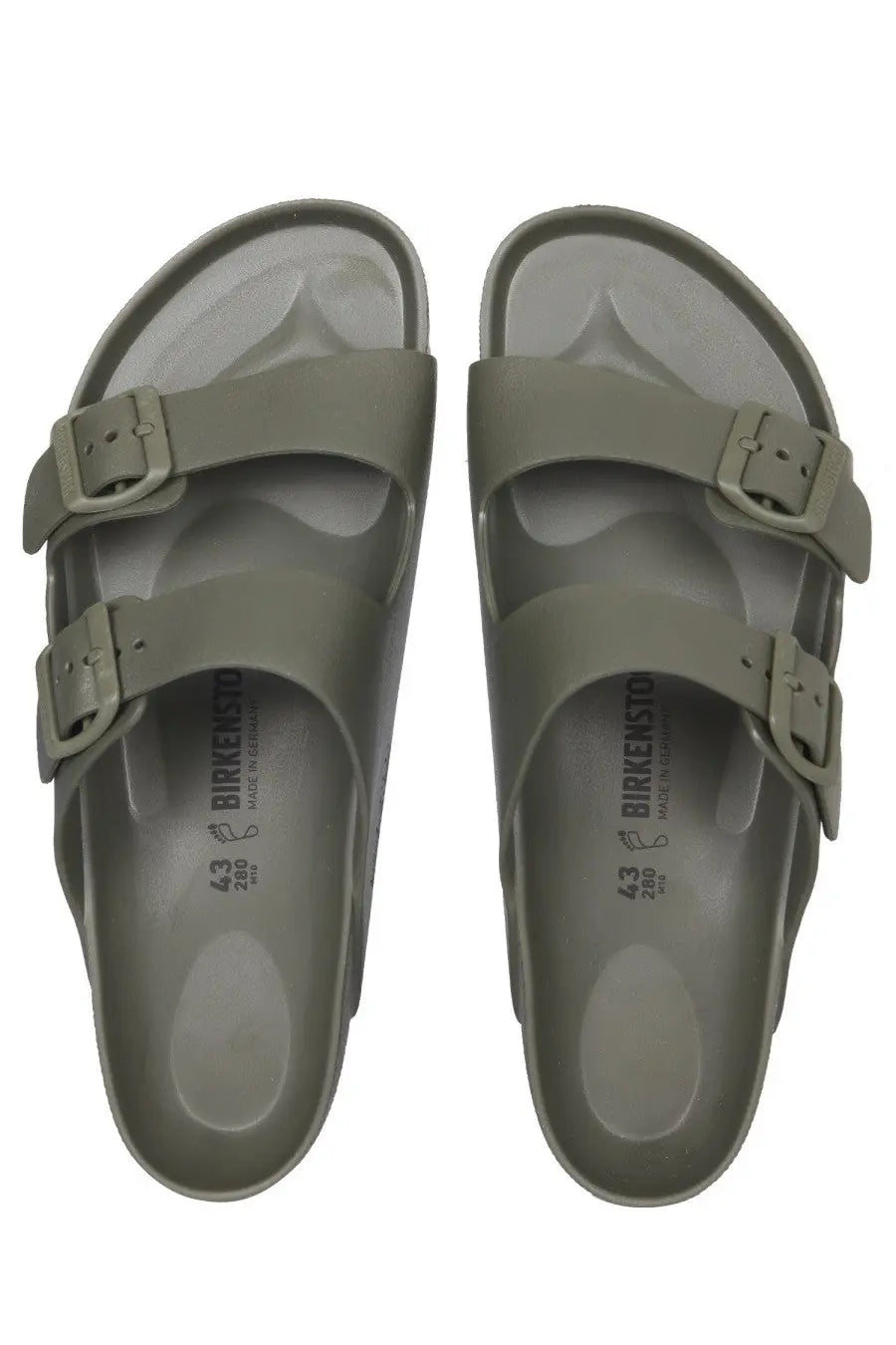 Birkenstock unisex sandalo arizona olive green sandals with two adjustable straps and contoured footbed