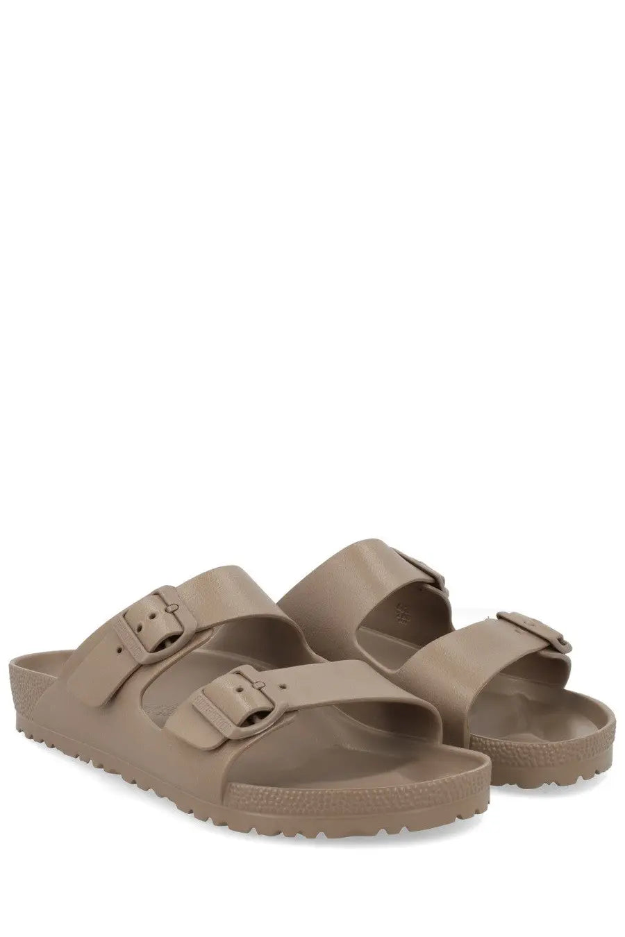 Beige birkenstock unisex sandalo arizona grey sandals with two adjustable buckle straps and contoured footbed