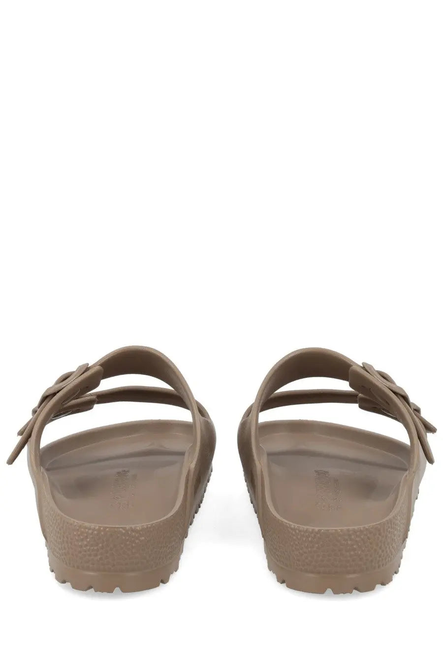 Birkenstock unisex sandalo arizona grey tan rubber sandals with classic two-strap design and textured soles