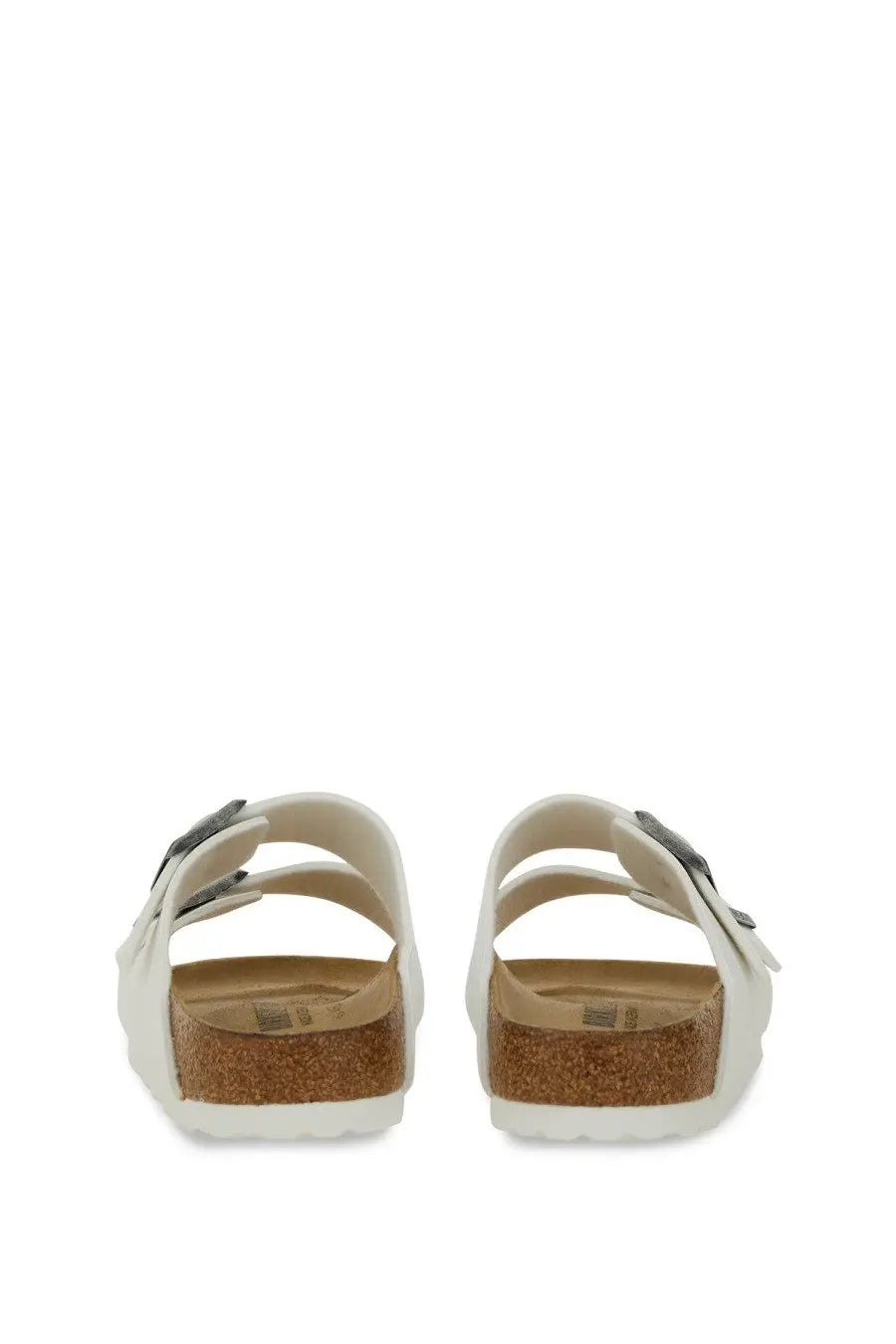 Birkenstock unisex sandalo arizona white sandals with cork footbed and silver-toned buckle details