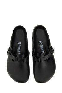 Birkenstock unisex sandalo boston black clogs with sleek smooth leather finish and adjustable strap design