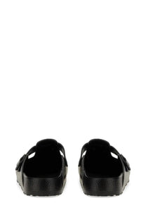 Birkenstock unisex sandalo boston black rubber clog sandals with textured sole and adjustable strap design