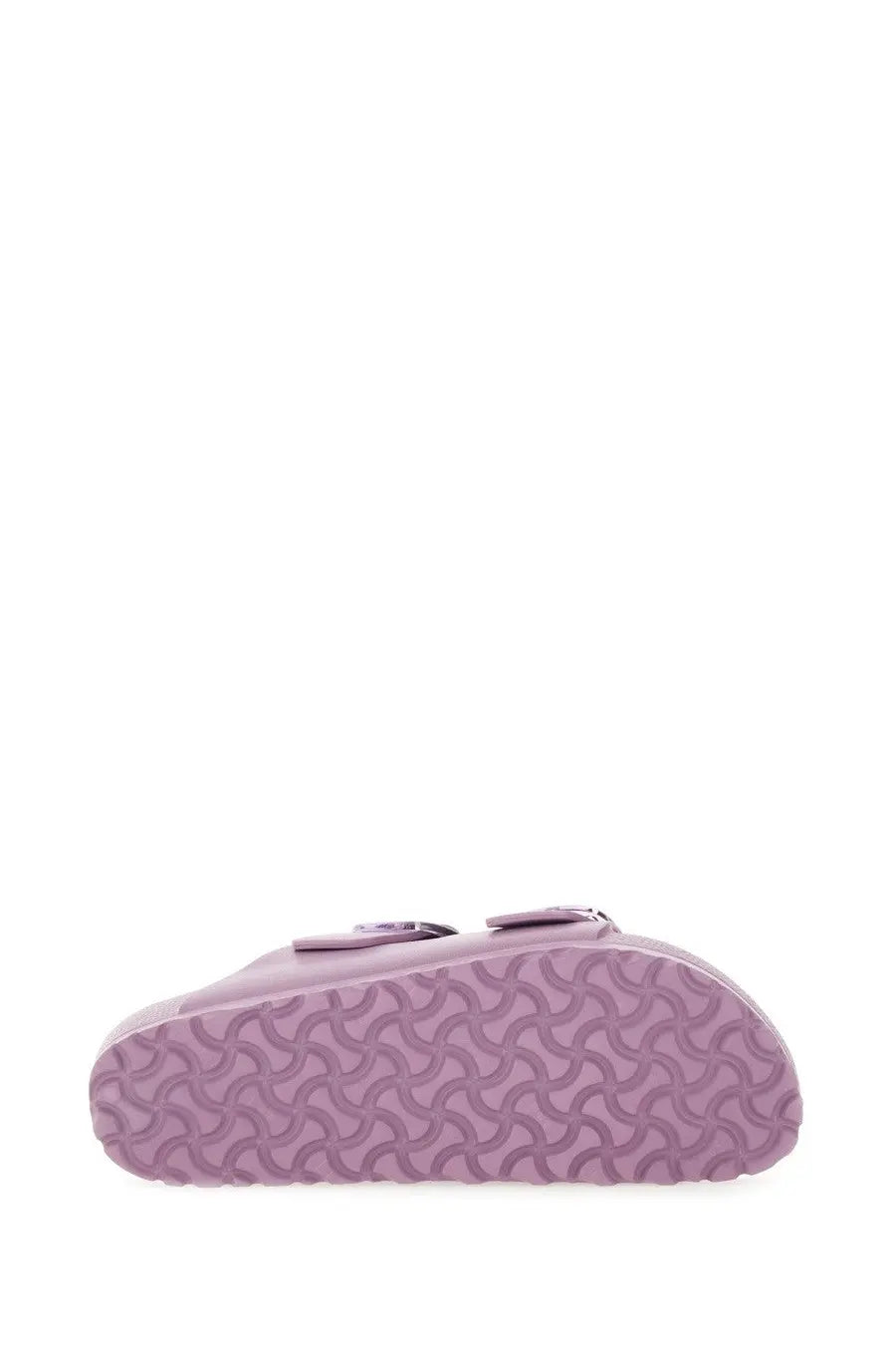 Lavender birkenstock women’s arizona big buckle clog with two adjustable straps and textured rubber sole