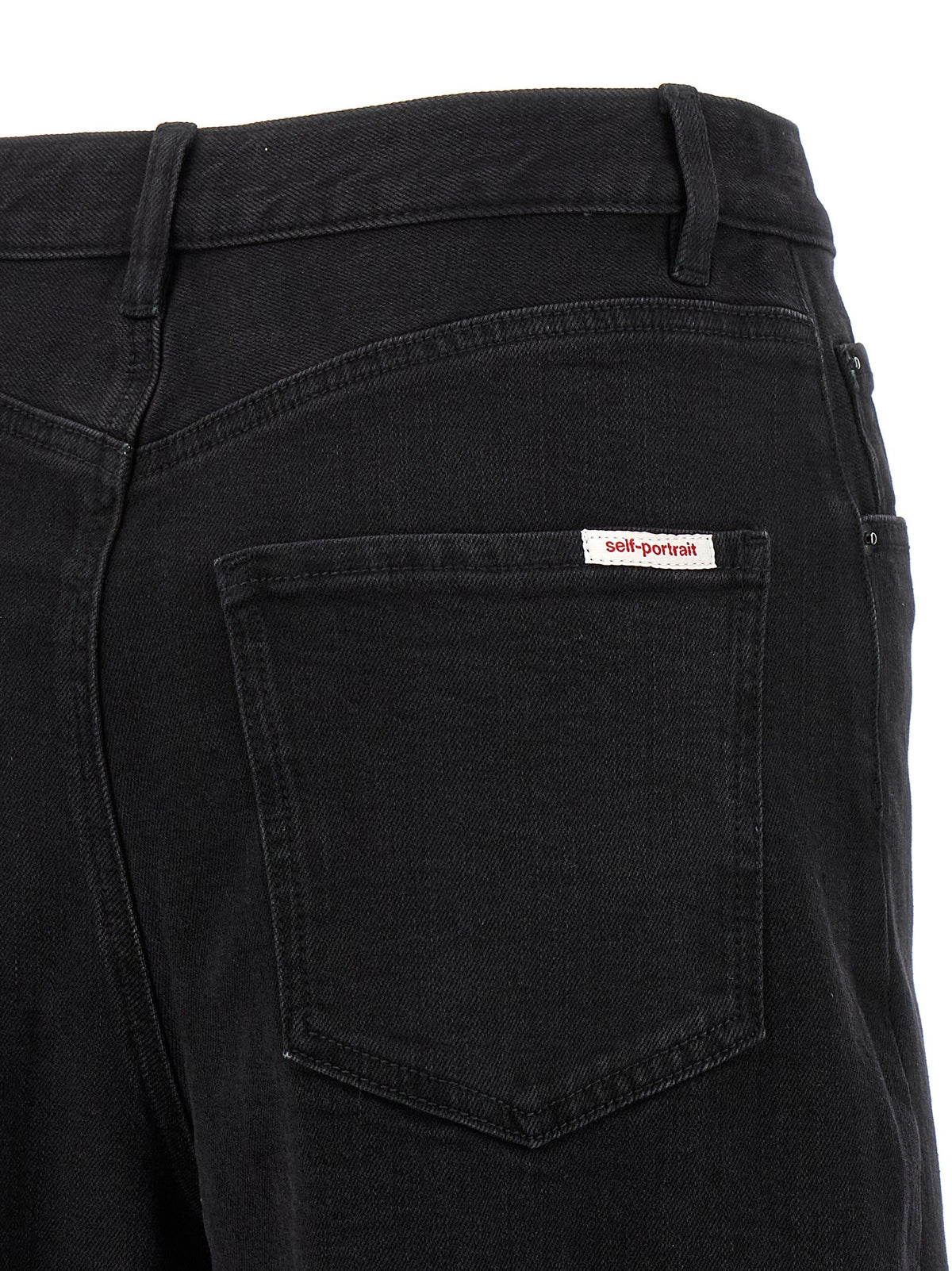 self-portrait Black Barrel Leg Jeans Black
